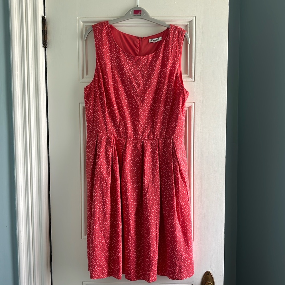 Corey P coral polka dot dress